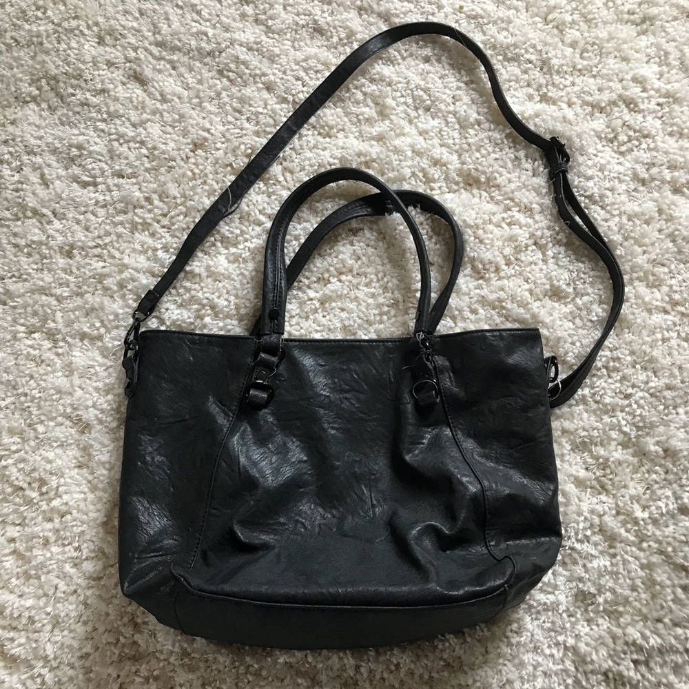 Black leather bag